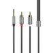 Кабель Aux Hoco UPA10 Lotus Double RCA 3.5 мм 1.5м Grey 42871 1