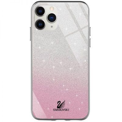 Чохол TPU+Glass з блискітками Swarovski для iPhone 13 Pro Рожевий 61316
