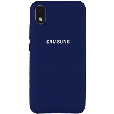 Чехол Silicone Cover для Samsung Galaxy A01 Core / M01 Core Темно-синий / Midnight blue 53371
