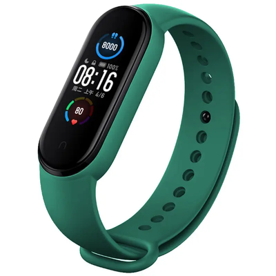 Ремешок Silicone для Xiaomi Mi Band 5/6 Dark green 61978