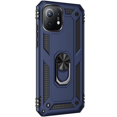 Протиударний чохол Serg Magnet Ring для Xiaomi Mi 11 Темно-синій 55227