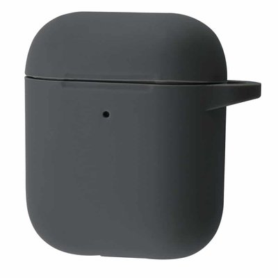 Чехол Silicone New с карабином для Apple Airpods 1/2 Dark gray 38905