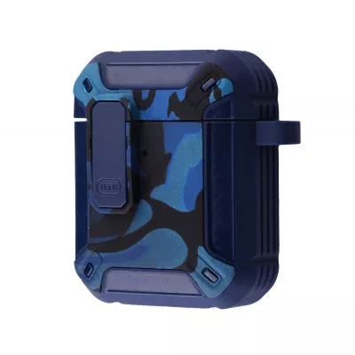 Чехол Camo Protect Case с карабином для Apple Airpods 1 / 2 Blue 69823