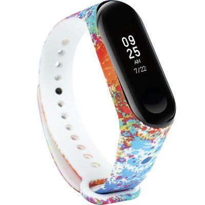 Ремешок с рисунком для Xiaomi Mi Band 3/4 Краски / Разноцветные 43684