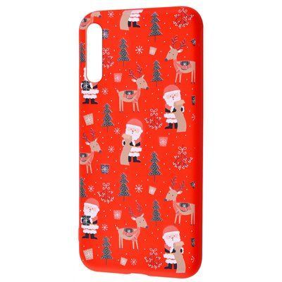 Чохол WAVE New Year для Samsung Galaxy A50/A30s Santa Claus and Deer / Red 48309