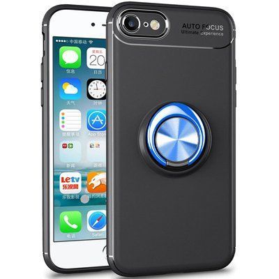 Чохол Din Color Magnet Ring для Iphone 7 / 8 / SE 2020 Чорний / Синій 52886