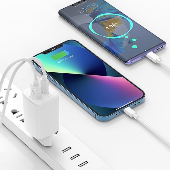 Мережевий зарядний пристрій WIWU Wi-U012 Nano GaN PD+QC Type-C+USB 65W White 88213