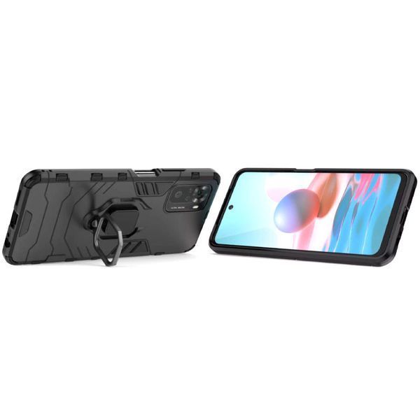 Противоударный чехол Transforme Ring для Xiaomi Redmi Note 10 / Note 10s / Poco M5s Черный / Soul Black 55481