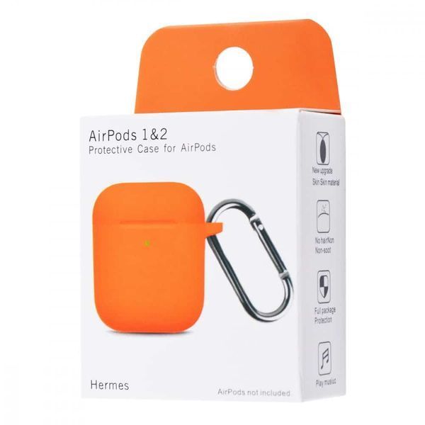 Чохол Silicone New з карабіном для Apple Airpods 1/2 Dark gray 38905