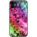 Чохол TPU+Glass ForFun для Iphone 11 Різнокольорові снежинки / Рожевий 38700