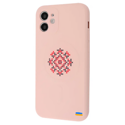 Чохол патріотичний WAVE Ukraine Edition MagSafe для iPhone 12 Vyshyvanka shirt / Pink sand 63232