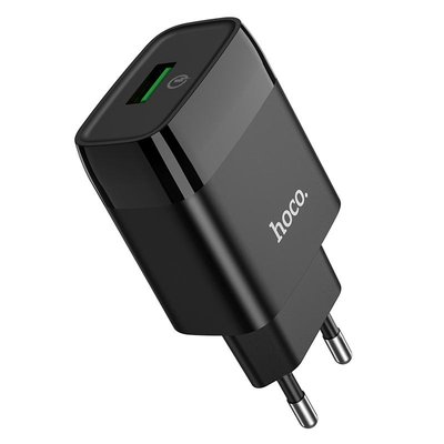 Мережевий зарядний пристрій Hoco C72Q Qualcomm Quick Charge 3.0 1USB / 18W Black 52206