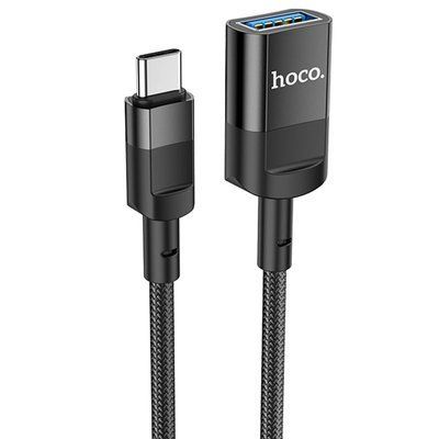 Перехідник Hoco U107 USB to Type-C Black 81539