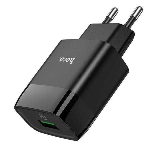 Мережевий зарядний пристрій Hoco C72Q Qualcomm Quick Charge 3.0 1USB / 18W Black 52206