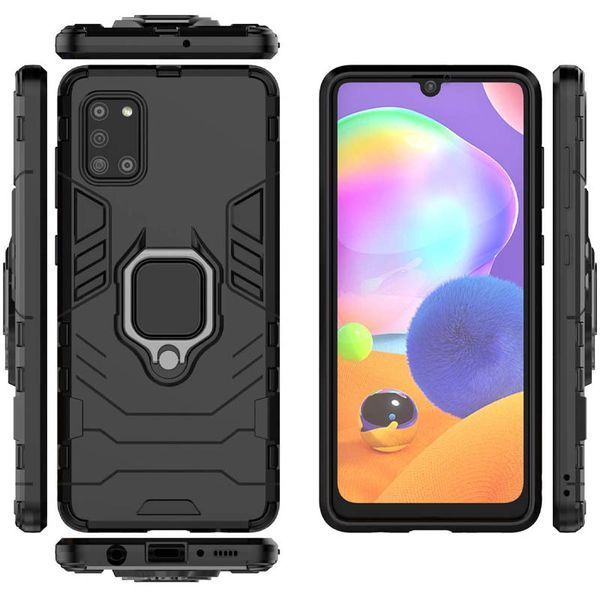 Противоударный чехол Transforme Ring для Samsung Galaxy A31 Черный / Soul Black 43332