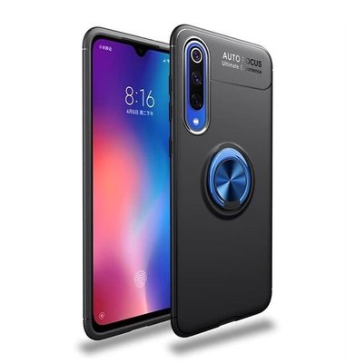 Чохол Din Color Magnet Ring для Xiaomi Mi 9 Lite / Mi CC9 Чорний / Синій 36846