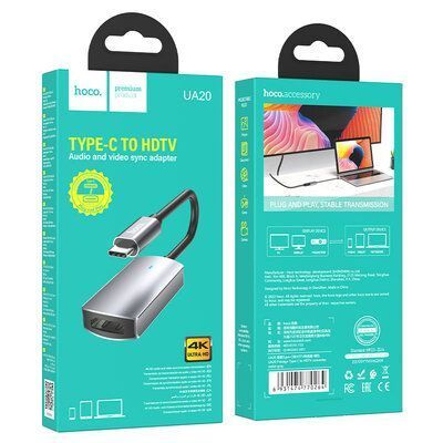 Адаптер Hoco UA20 Type-C для HDMI Metal Gray 83841