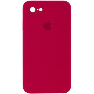 Чохол Silicone Case Square для Iphone 7 / 8 / SE 2020 Червоний / Rose Red 56992