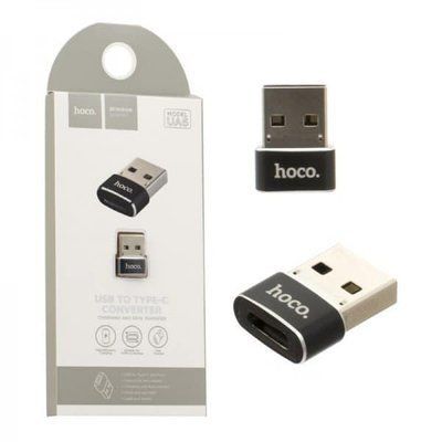 Адаптер Hoco UA6 USB to Type-C Black 37521