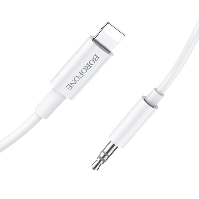 Кабель AUX Borofone BL9 Lightning to 3.5 mm White 68052