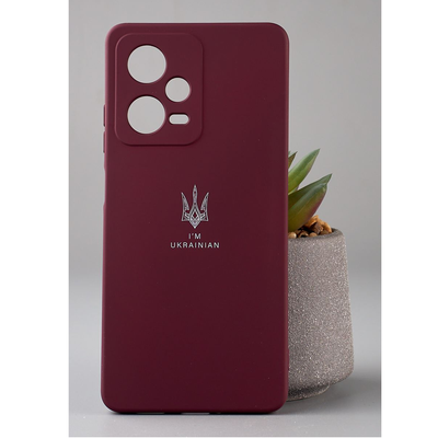 Чехол патриотический SOFT Тризуб для Xiaomi Poco X5 Pro 5G / Note 12 Pro 5G Бордовый 69217