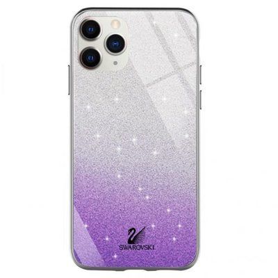 Чохол TPU+Glass з блискітками Swarovski для iPhone 13 Pro Фіолетовий 61318