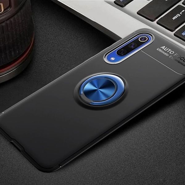 Чохол Din Color Magnet Ring для Xiaomi Mi 9 Lite / Mi CC9 Чорний / Синій 36846