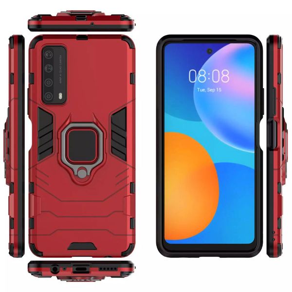 Протиударний чохол Transforme Ring для Huawei P Smart 2021 Червоний / Dante Red 55381