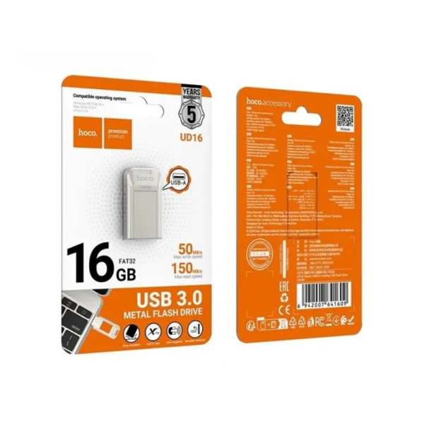 Флеш-пам'ять Hoco UD16 USB3.0 16Gb Silver 86477