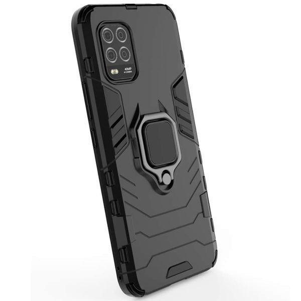 Противоударный чехол Transforme Ring для Xiaomi Mi 10 Lite Черный / Soul Black 44491