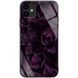 Чохол TPU+Glass ForFun для Iphone 11 Фіолетовий / Рози 38702