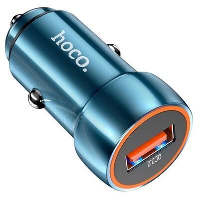 Автомобильное зарядное устройство Hoco Z46 Blue Whale QC3.0 1USB / 18W+кабель USB to Type-C Blue 83640