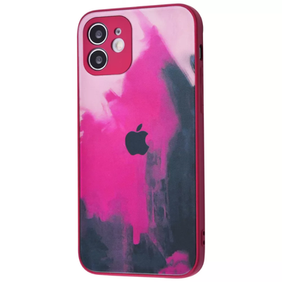 Чехол TPU+Glass Bright для Iphone 12 Burgundy 61266