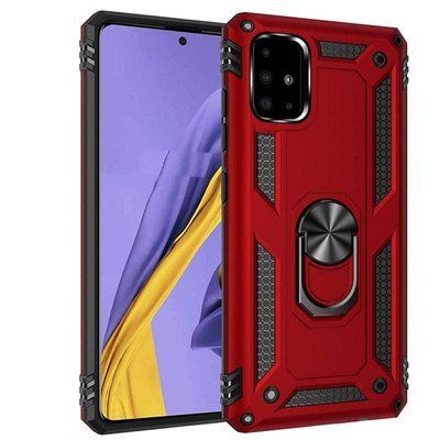 Противоударный чехол Serg Magnet Ring для Samsung Galaxy A51 Красный 39176