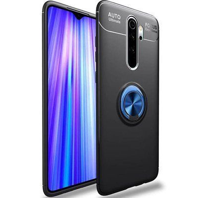 Чохол Din Color Magnet Ring для Xiaomi Redmi Note 8 Pro Чорний / Синій 37464