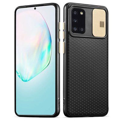 Чехол Camsh Black для Samsung Galaxy A31 Черный / Золотой 44179