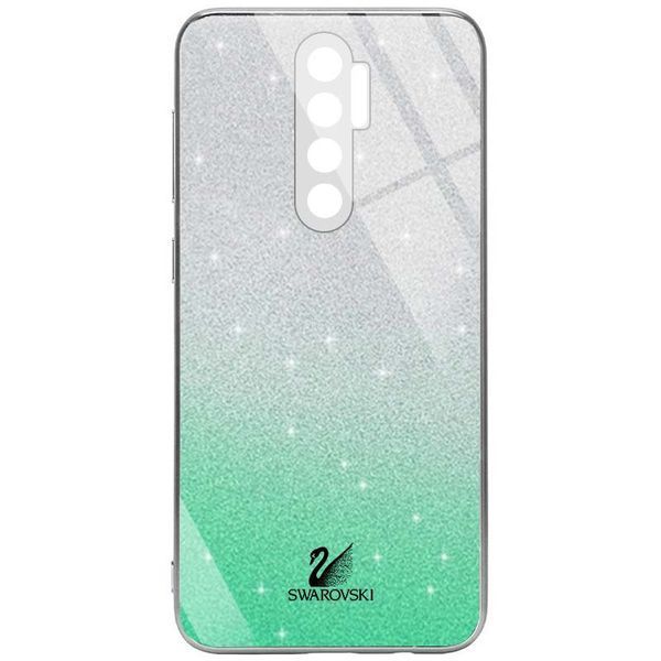 Чохол TPU+Glass з блискітками Swarovski для Xiaomi Redmi 9 Малиновий 59725