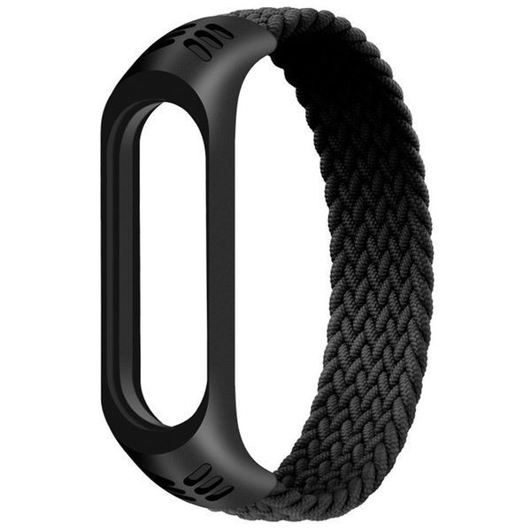 Ремешок Braided Solo Loop для Xiaomi Mi Band 3/4/5/6 S Black 60181