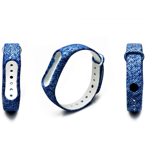 Ремешок с рисунком для Xiaomi Mi Band 3/4 Джинс / Синий 43687