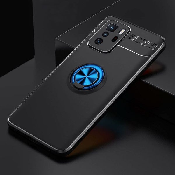 Чохол Din Color Magnet Ring для Xiaomi Redmi Note 10 5G / Poco M3 Pro Чорний / Синій 56938