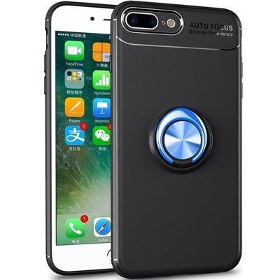 Чехол Din Color Magnet Ring для Iphone 7 Plus / 8 Plus Черный / Синий 52889