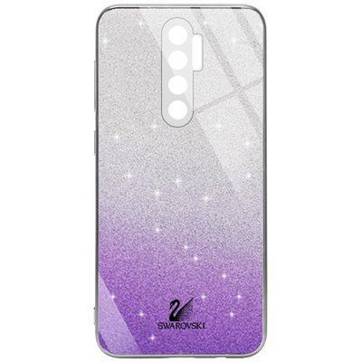 Чохол TPU+Glass з блискітками Swarovski для Xiaomi Redmi 9 Фіолетовий 59726