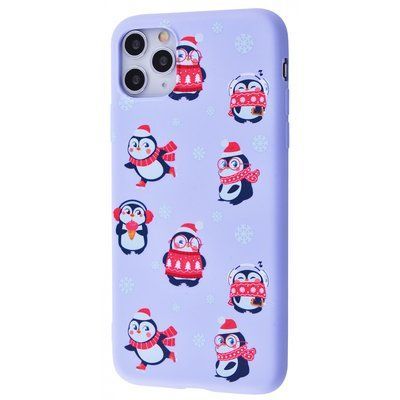 Чохол WAVE New Year для Iphone 11 Pro Penguins / Light purple 48313