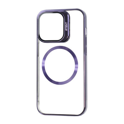 Чехол PHIBR Window Leaf MagSafe для Iphone 13 Pro Прозрачный / Deep Purple 70077
