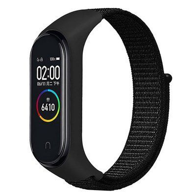 Ремешок Nylon для Xiaomi Mi Band 3/4/5/6 Черный 43616