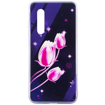 Чехол TPU+Glass Fantasy для Xiaomi Mi 9 Lite / Mi CC9 Тюльпаны 36849