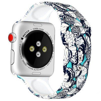 Ремешок Silicone для Apple Watch 42/44/45/49 mm Синий / Бабочки 50628