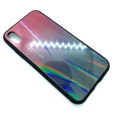 Чехол TPU+Glass Gradient для Iphone X / XS Красный / Черный 344106