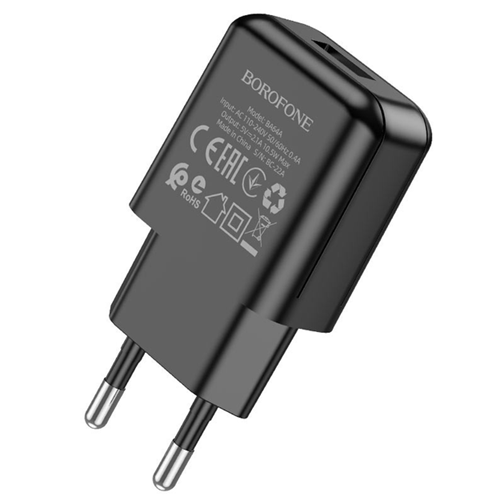 Мережевий зарядний пристрій Borofone BA64A 1USB 2.1A Black 86253