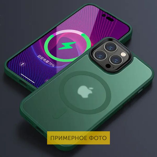 Чехол Metal Buttons MagSafe Colorful для Iphone 16 Pro Зеленый